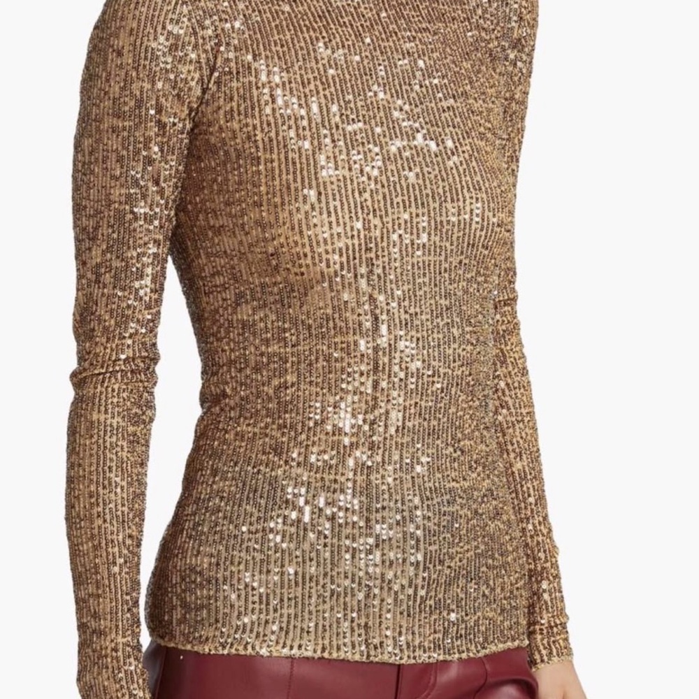 Free people Gold Sequin Long-Sleeve Women's Top